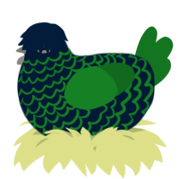 A tumblr and leaf chicken with a lace pattern