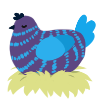 Raspberry Soda, a overcast and sky chicken with a bar pattern