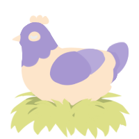 A tumblr and olive chicken with a head pattern
