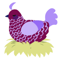 A wine and lilac chicken with a lace pattern