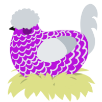 A amethyst and mist chicken with a lace pattern