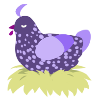 Block of Amethyst, a overcast and lilac chicken with a speckle pattern