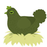 A olive chicken with a double-lace pattern