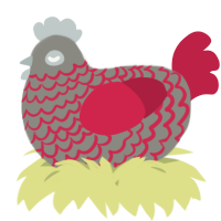 A ash and crimson chicken with a lace pattern