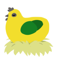 A yellow and leaf chicken