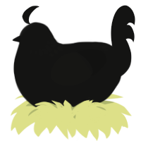 A black chicken with a neck-speckle pattern