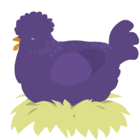 A overcast chicken with a neck-speckle pattern