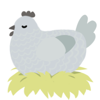 Mist, a mist and silver chicken with a lace pattern