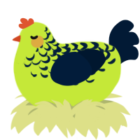 A lime and tumblr chicken with a half-lace pattern