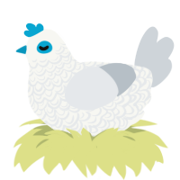 Blueberry Flashbang, a white and mist chicken with a double-lace pattern