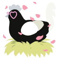 A black and white chicken