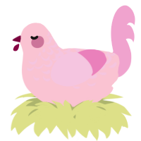 A rose and pink chicken with a half-lace pattern