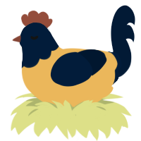 A honey and tumblr chicken with a head pattern