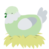 A gluppy and mist chicken with a head pattern