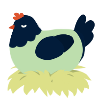 A gluppy and tumblr chicken with a head pattern