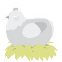 A mist chicken with a head pattern