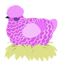 A orchid and lavender chicken with a lace pattern