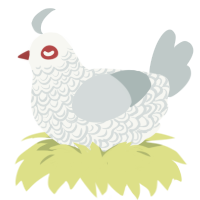 Lettres du voyant, a white and silver chicken with a double-lace pattern