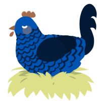 A ultramarine and tumblr chicken with a lace pattern