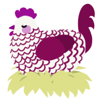 A white and wine chicken with a lace pattern