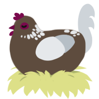 slunkling, a bark and mist chicken with a neck-speckle pattern