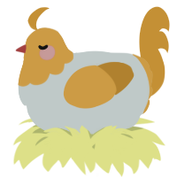 A silver and gold chicken with a head pattern