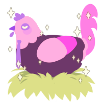 birthday, a overcast and lavender chicken with a head pattern