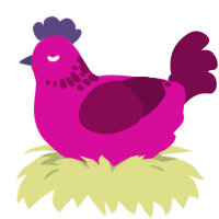 (unnamed), a fuchsia and wine chicken with a neck-speckle pattern