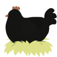 Dark Chocolate, a black chicken with a speckle pattern
