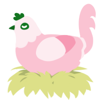 A rose chicken with a head pattern