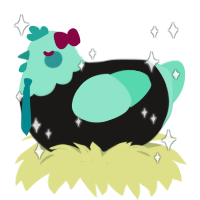 EVIL Hatsune Chiku, a sable and mint chicken with a head pattern