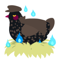 A sable and bark chicken with a speckle pattern