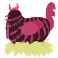 Gabriel, a tumblr and plum chicken with a bar pattern