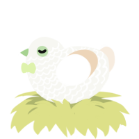 Melon milk, a white and cream chicken with a lace pattern