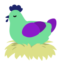 A spring and violet chicken