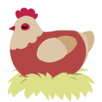 Toasty Chicken, a red and beige chicken with a head pattern