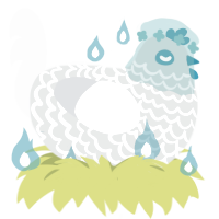 Thaye, a silver and mist chicken with a lace pattern