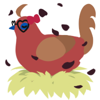 A red and brown chicken