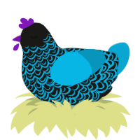 idk sans Undertale, a sable and cerulean chicken with a double-lace pattern