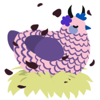Roxanne, a rose and overcast chicken with a lace pattern