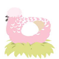 A rose and cream chicken with a half-lace pattern