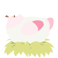 A white and rose chicken with a head pattern