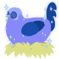 A lilac and ultramarine chicken