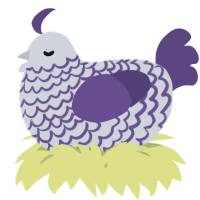A mist and overcast chicken with a lace pattern