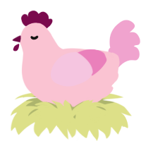 A rose and pink chicken
