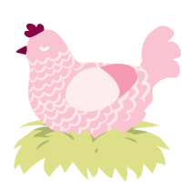 A rose chicken with a lace pattern