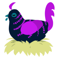 A tumblr and amethyst chicken with a half-bar pattern