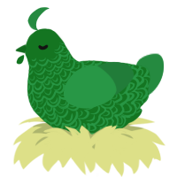 A leaf and viridian chicken with a double-lace pattern