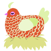 (unnamed), a vermilion and apple chicken with a lace pattern