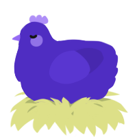 A indigo chicken